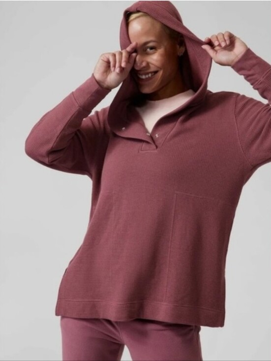 Athleta Tops - Athleta Coaster Luxe Waffle Hoodie Size Small